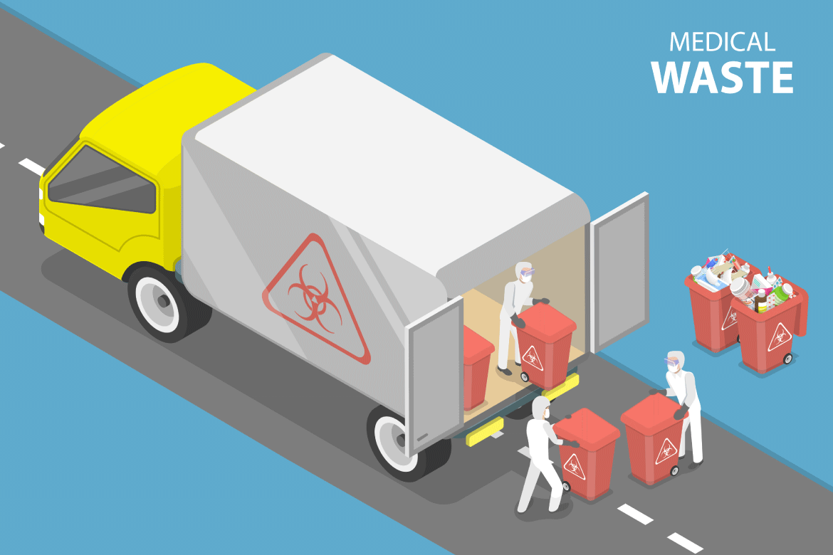 An illustration of medical waste pickup in Sugar Land, TX