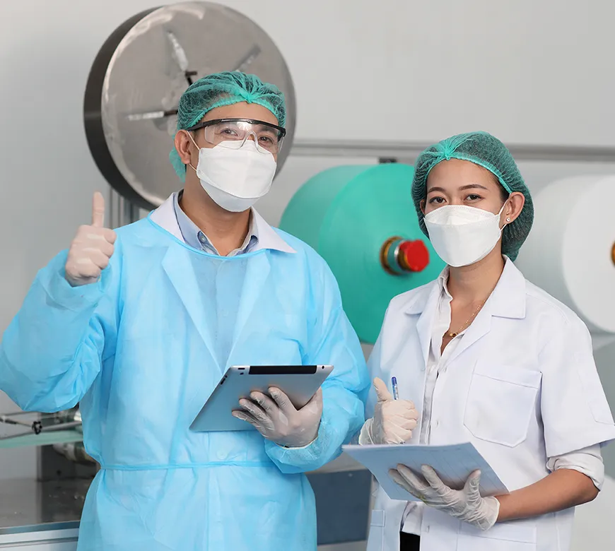 An inspection being done to insure that surgery center waste disposal is up to OSHA standards in Baytown, TX